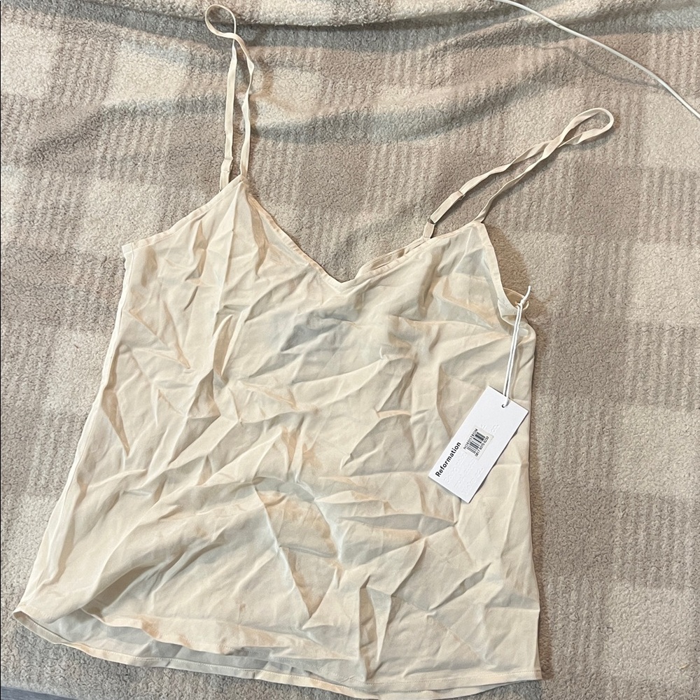 Reformation Beige Spaghetti Strap Top